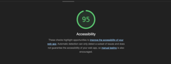 Google lighthouse accessibility score
